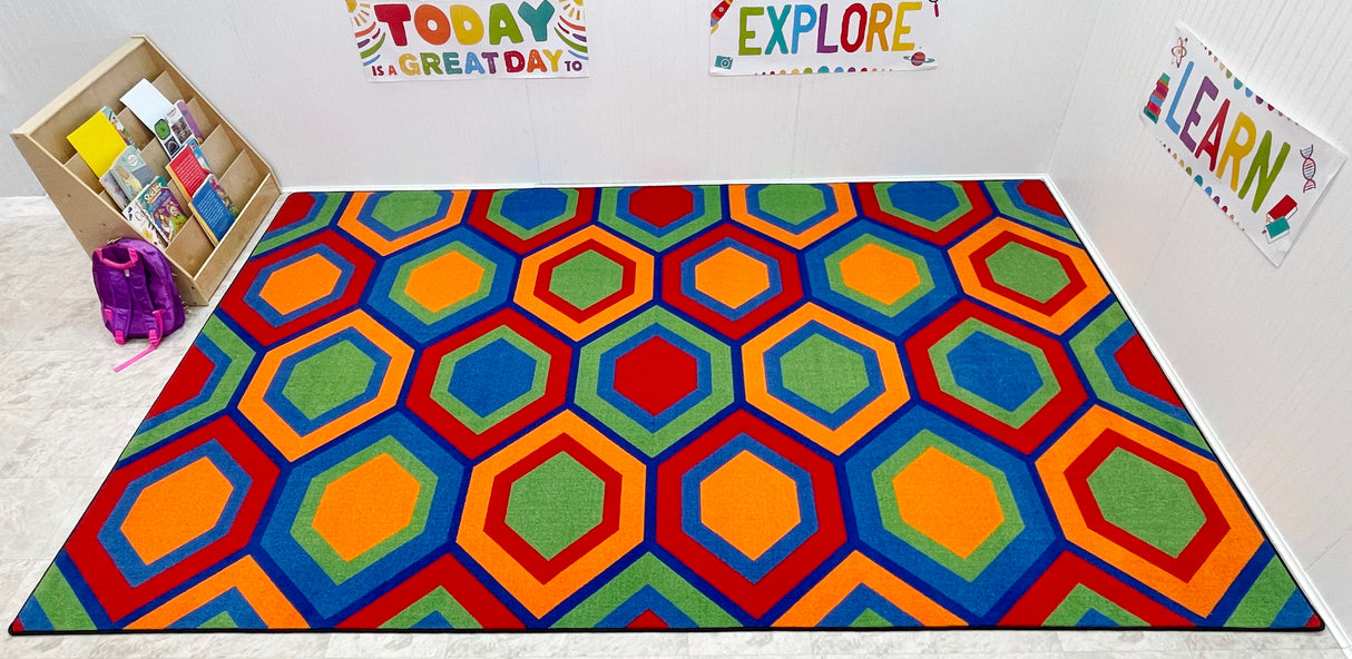 Sitting Hexagons Children's Rug - KidCarpet.com