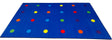 On the Spot Classroom Seating Rug Multi on Blue - KidCarpet.com