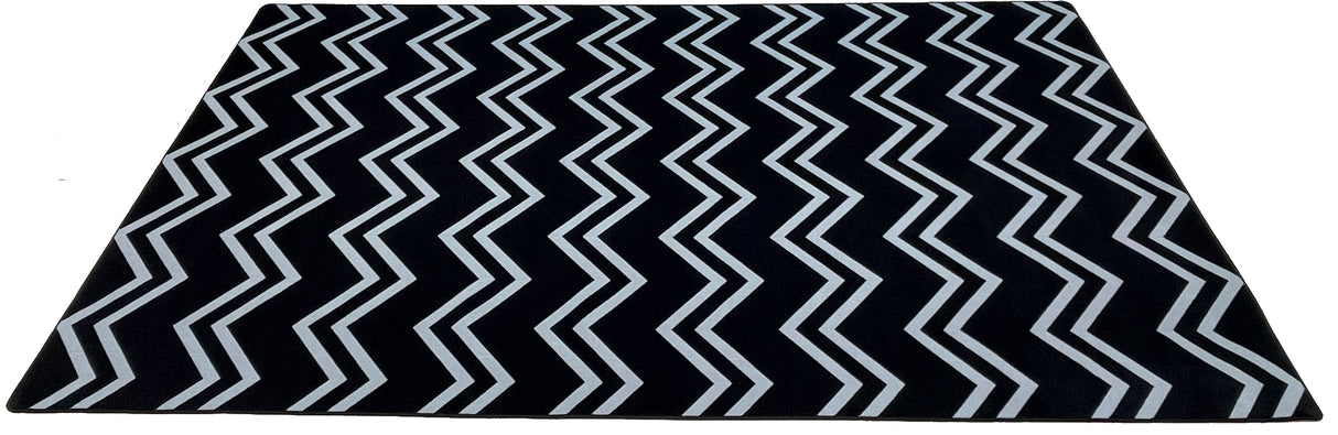 Chevron Kids Rug Black and Grey - KidCarpet.com