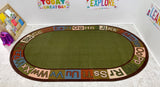 Alpha Circle Time ABC Rug With EARTH TONE Colors - KidCarpet.com