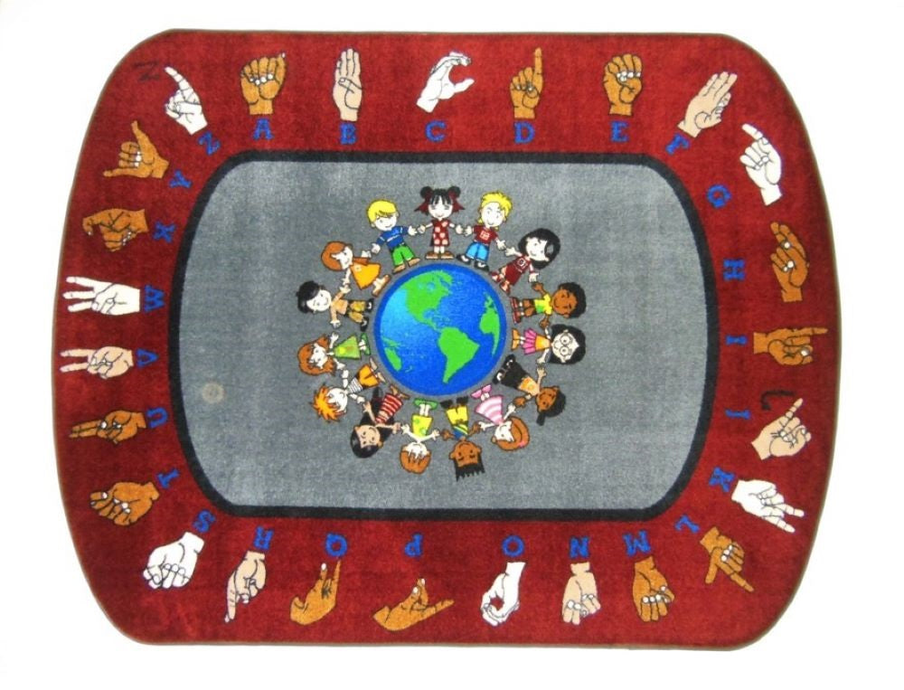 World Sign Alphabet Rug - KidCarpet.com