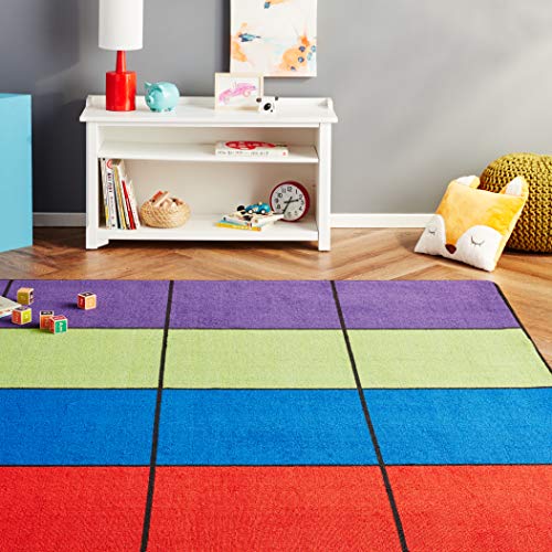 Blocks Seating Rug MULTI With 24 Squares - KidCarpet.com