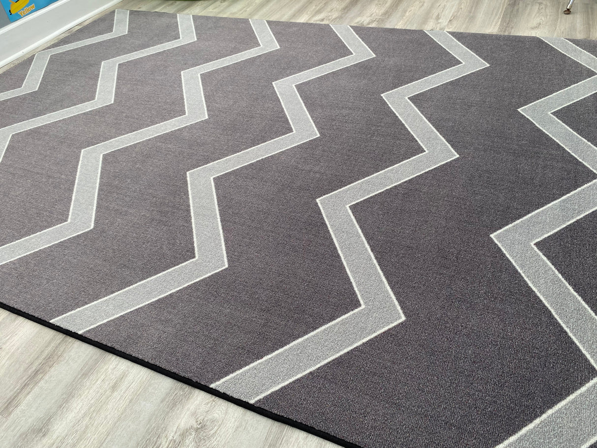 Chevron Kids Rug Grey on Grey - KidCarpet.com