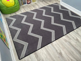 Chevron Kids Rug Grey on Grey - KidCarpet.com