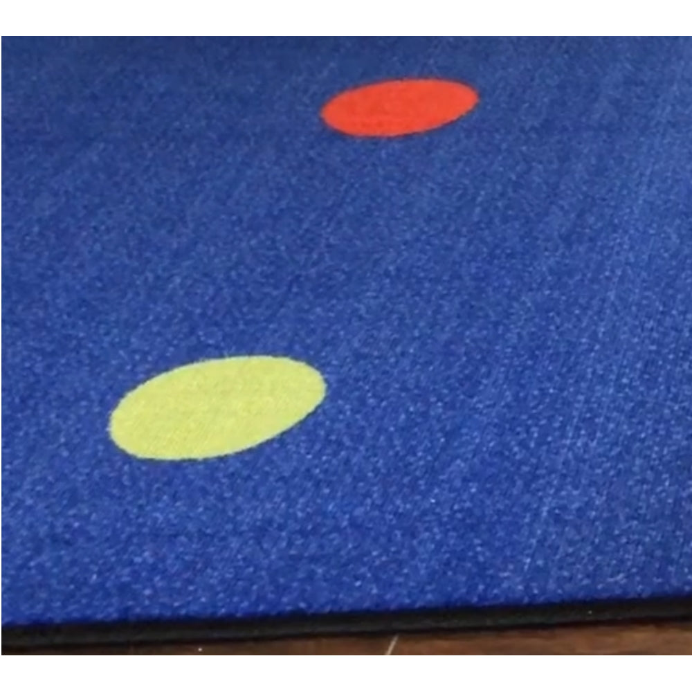 Dots In A Row Wall to Wall Carpet Multi on Blue - KidCarpet.com