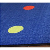 Dots In A Row Wall to Wall Carpet Multi on Blue - KidCarpet.com