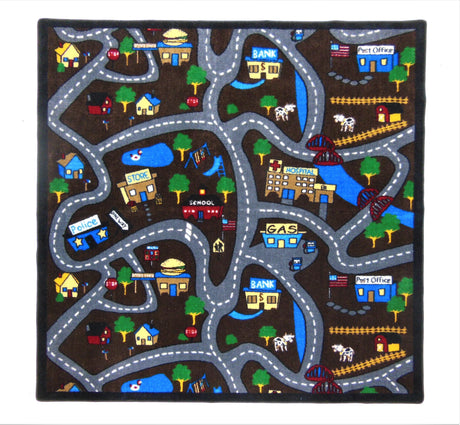 REVERSIBLE Kids Game / Country Roads Rug - KidCarpet.com