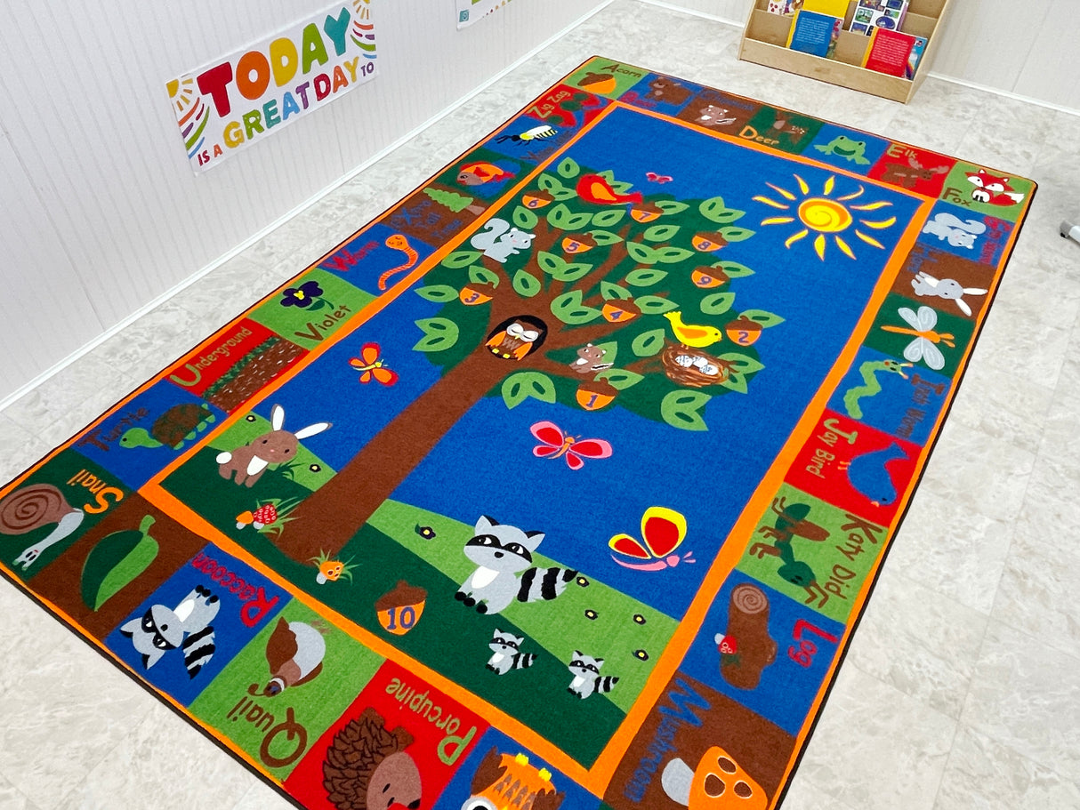 Forest Rug With Animal Alphabet - KidCarpet.com