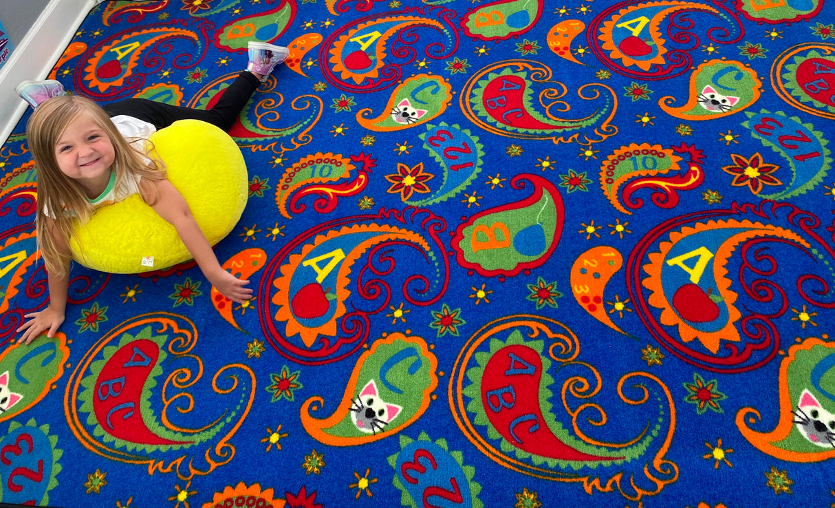 Paisley Wall to Wall Carpet With ABC - KidCarpet.com